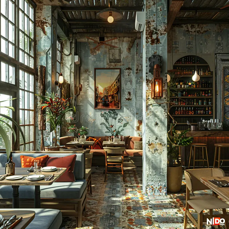 Inside Phê cafe in Seattle